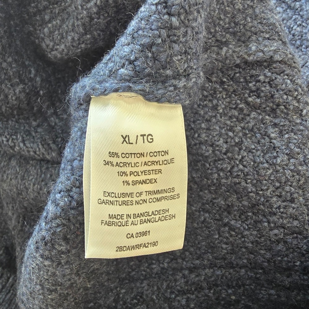 Wind River Mens XL Shawl‎ Collar Cable Knit Sweater Blue - Picture 12 of 14